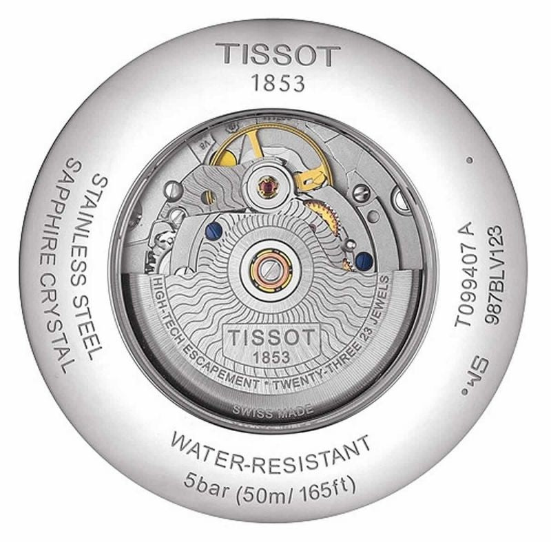 Tissot T Classic Chemin Des Tourelles Chronometer Black Dial Silver Steel Strap Watch For Men - T099.408.11.058.00