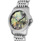 Gucci G Timeless Diamonds Mother of Pearl Black Dial Silver Mesh Bracelet Watch For Women - YA126507