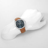 Michael Kors Slim Runway Analog Blue Dial Brown Leather Strap Watch For Men - MK8508