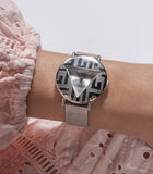 Guess Iconic Quartz Silver Dial Silver Mesh Bracelet Watch For Women - GW0527L1