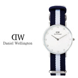 Daniel Wellington Classy Glasgow White Dial Two Tone Nylon Strap Watch For Women - DW00100082