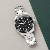 Tag Heuer Aquaracer Quartz Black Dial Silver Steel Strap Watch for Men - WAY101A.BA0746