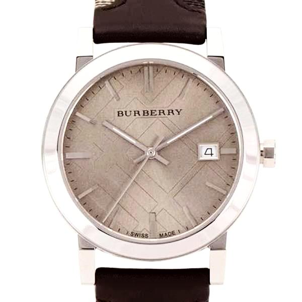 Burberry The City Grey Dial Leather Strap Watch for Men - BU9020