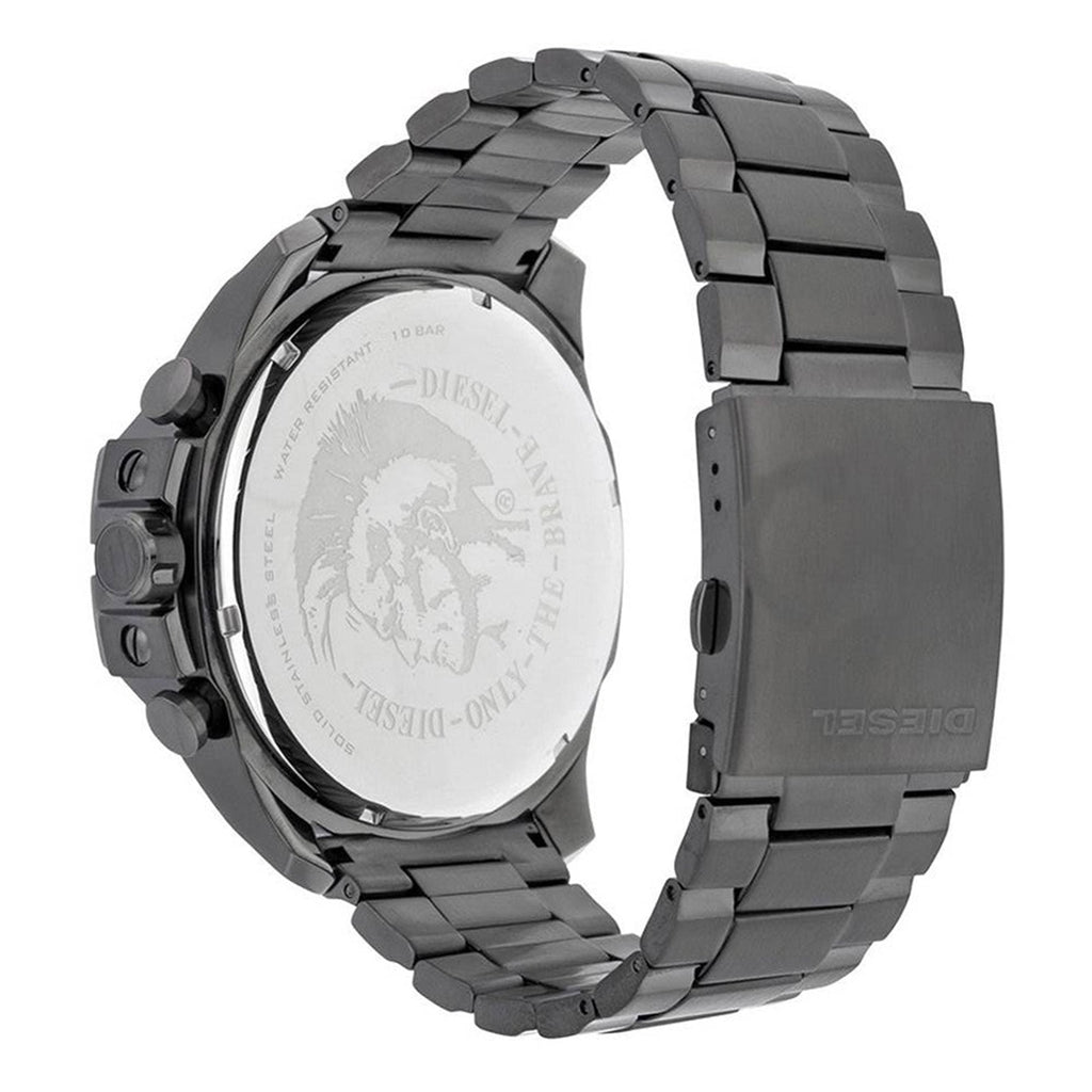 Diesel Mega Chief Chronograph Grey Dial Grey Steel Strap Watch for Men - DZ4282