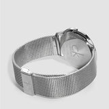 Calvin Klein Minimal White Dial Silver Mesh Bracelet Watch for Men - K3M2112Y