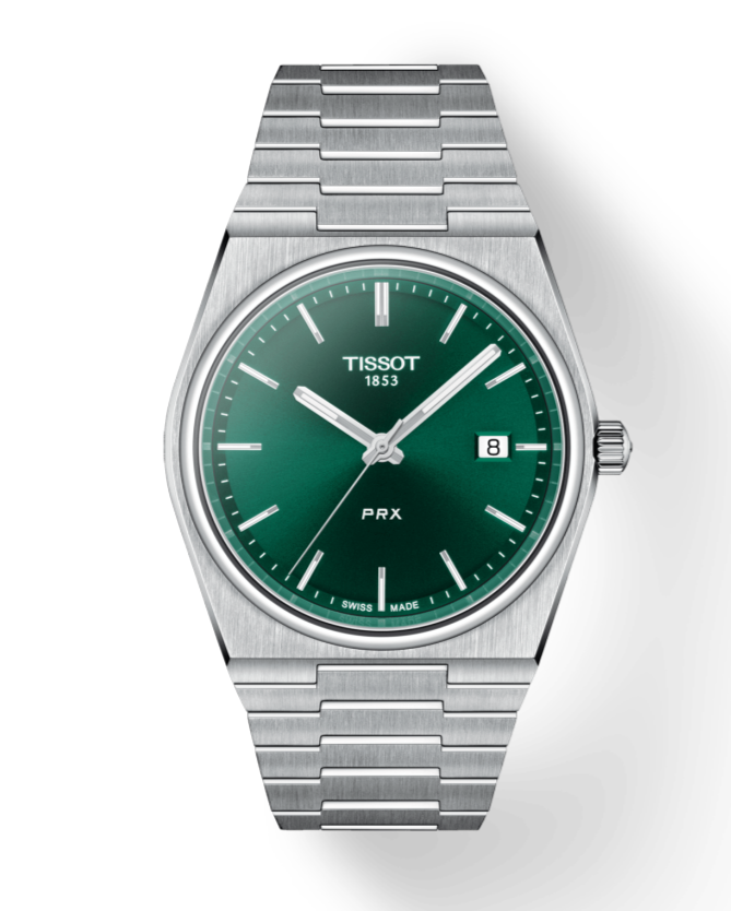Tissot PRX Green Dial Silver Steel Strap Watch For Men - T137.410.11.091.00