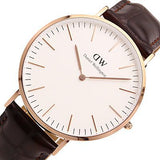 Daniel Wellington Classic York White Dial Brown Leather Strap Watch For Men - DW00100011