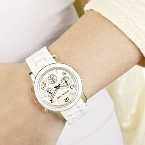 Michael Kors Runway White Dial White Steel Strap Watch for Women - MK5145
