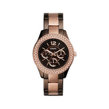 Fossil Stella Multifunction Brown Dial Two Tone Steel Strap Watch for Women - ES4079