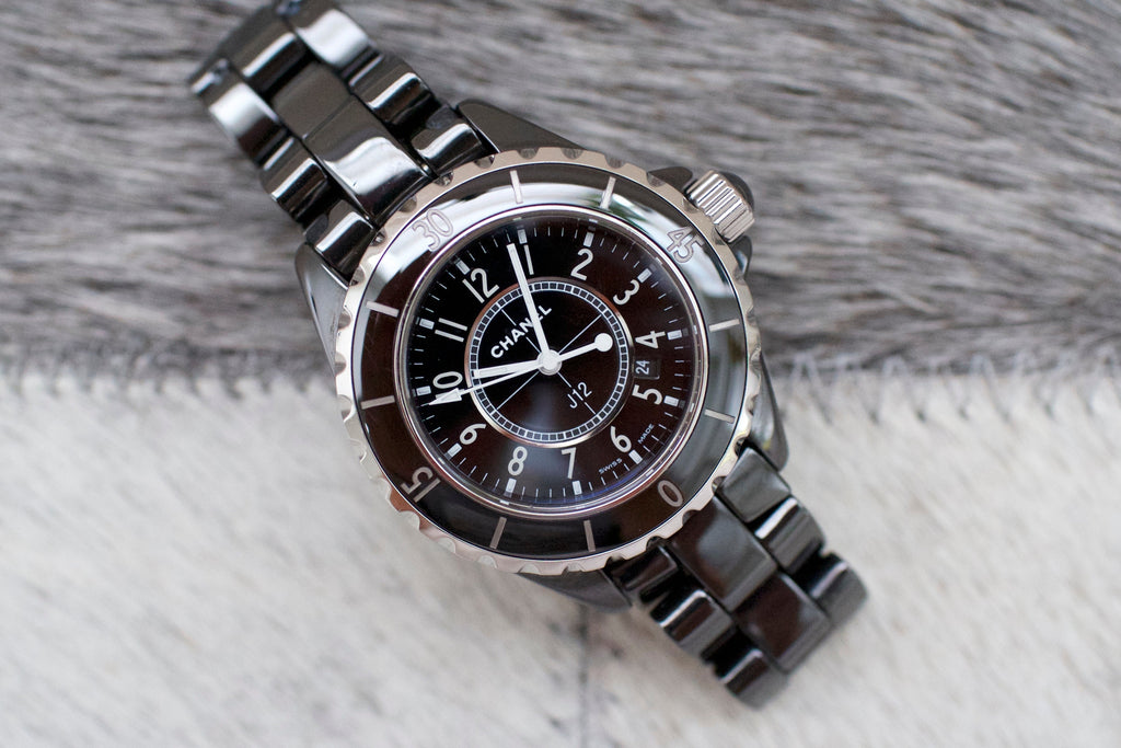 Chanel J12 Quartz Ceramic Black Dial Black Steel Strap Watch for Women - J12 H0682