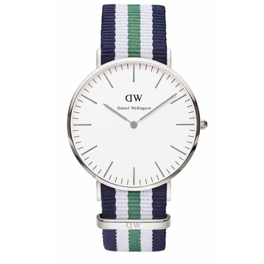 Daniel Wellington Classic Nottingham White Dial Two Tone NATO Strap Watch For Men - 0208DW