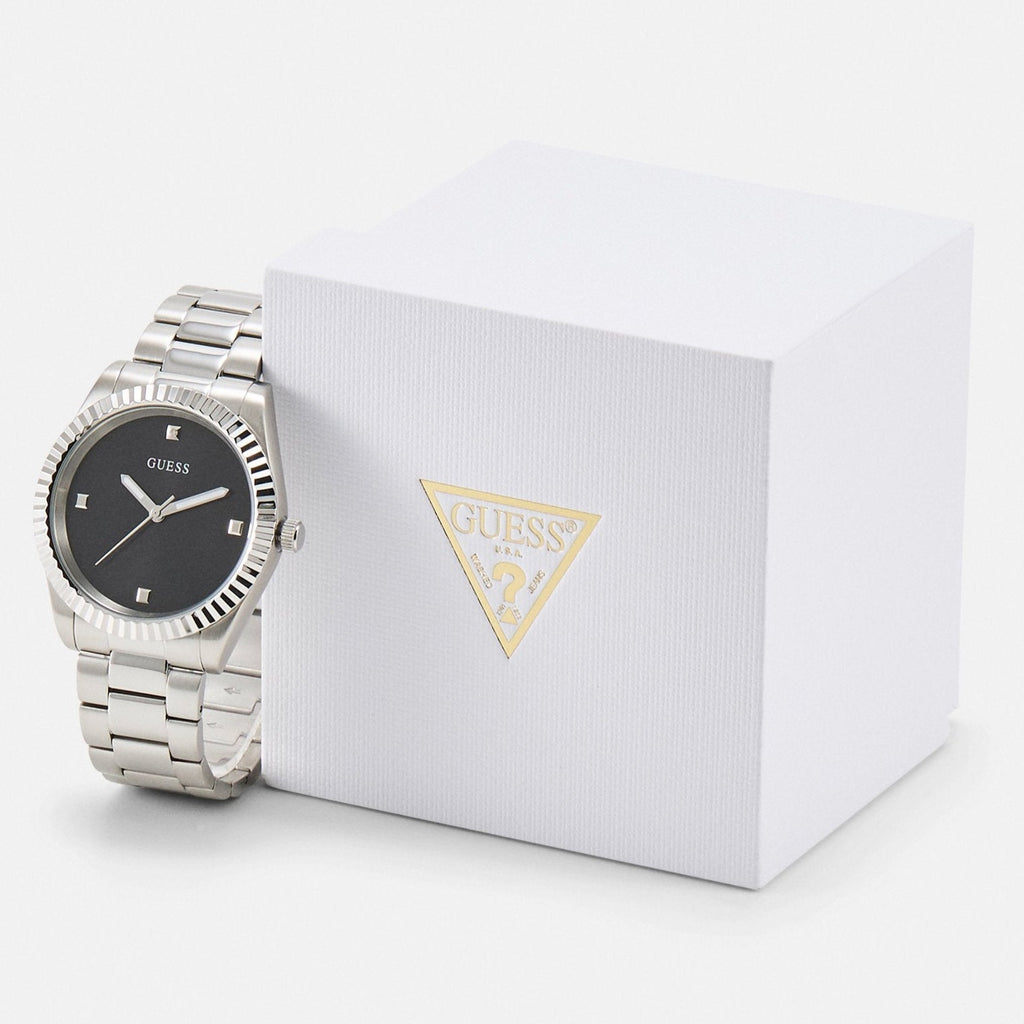 Guess Connoisseur Analog Black Dial Silver Steel Strap Watch For Men - GW0542G1