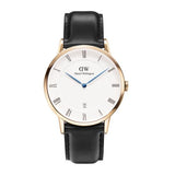 Daniel Wellington Classic Sheffield White Dial Black Leather Strap Watch For Men - DW00100084