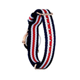 Daniel Wellington Classic Petite Silver Dial Three Tone Nylon Strap Watch for Women - DW00100255