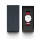 Daniel Wellington Classic Roselyn White Dial Red NATO Strap Watch For Women - DW00100268