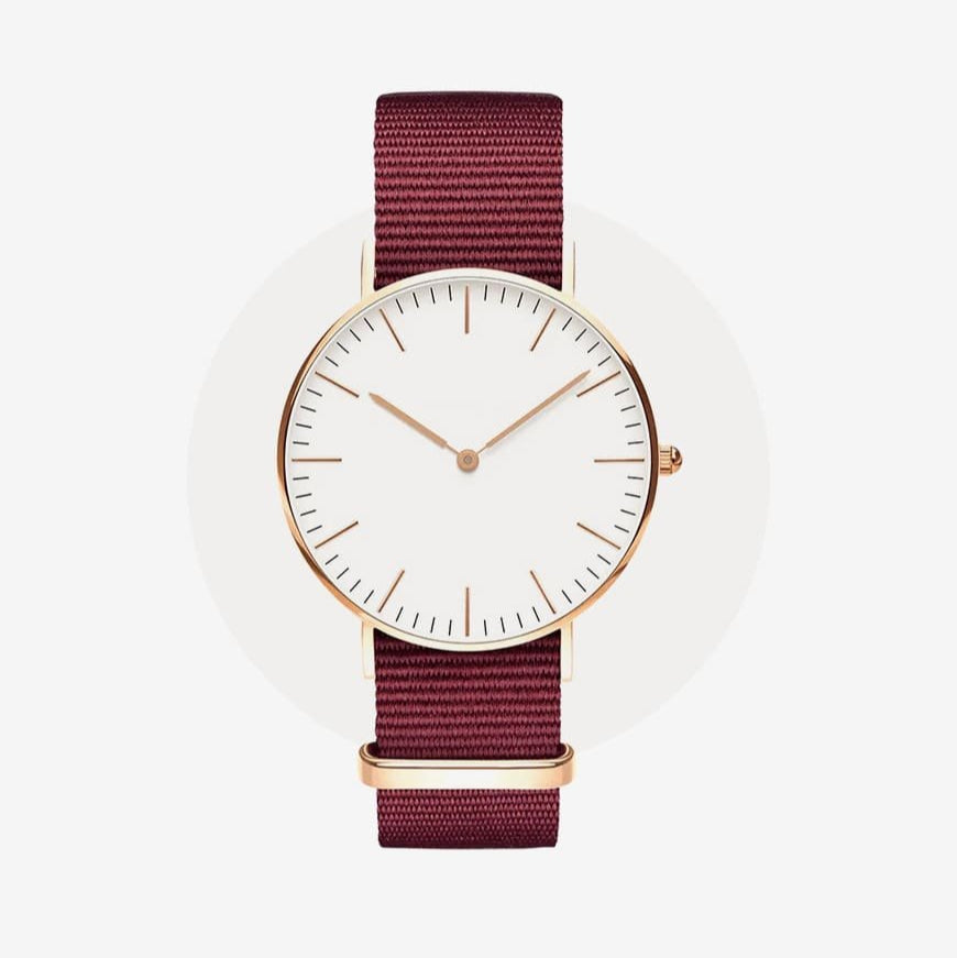 Daniel Wellington Classic Roselyn White Dial Red NATO Strap Watch For Women - DW00100271
