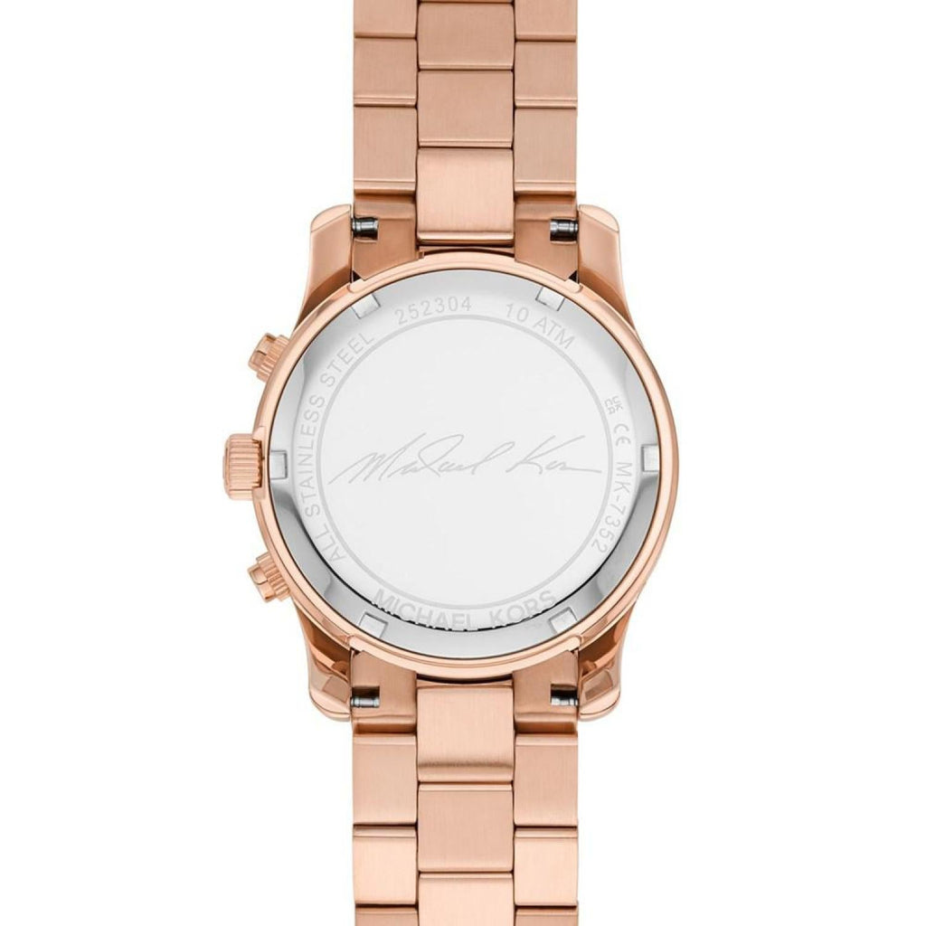 Michael Kors Lennox Three-Hand Silver Dial Rose Gold Steel Strap Watch For Women - MK7362