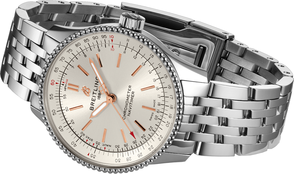 Breitling Navitimer Automatic 35 White Dial Silver Steel Strap Watch for Men - A17395F41G1A1