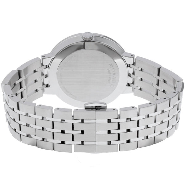 Movado Esperanza 39mm Black Dial Silver Steel Strap Watch For Men - 0607057