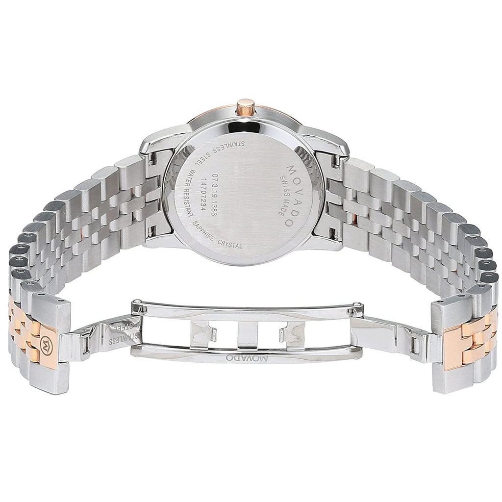 Movado Museum Classic Mother of Pearl White Dial Two Tone Steel Strap Watch for Women - 0607077