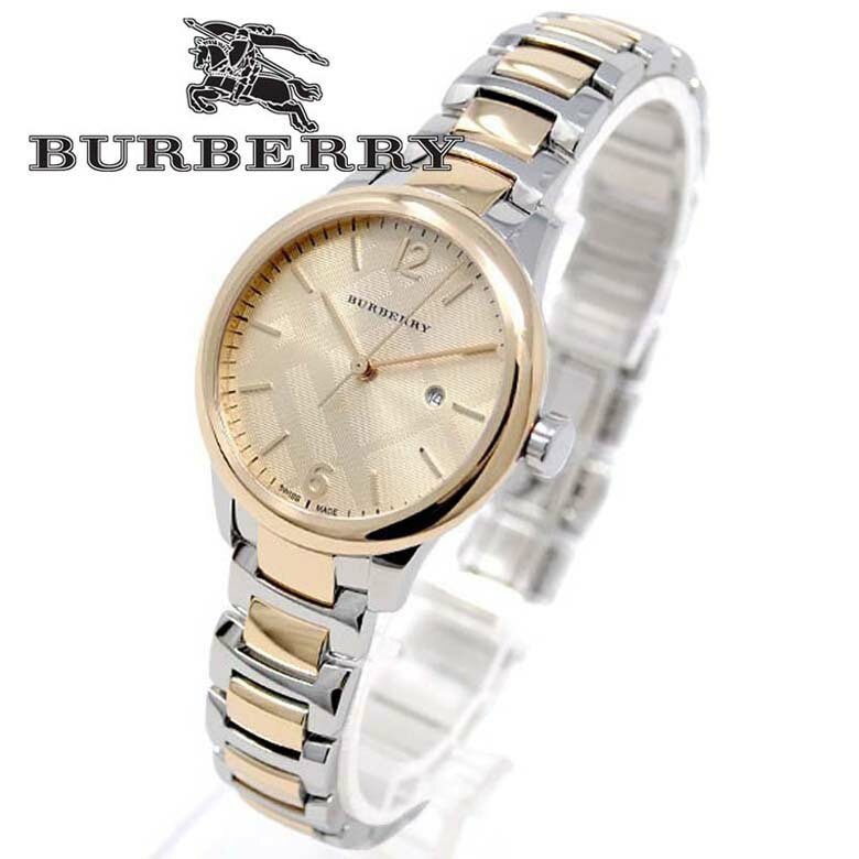 Burberry The Classic Champagne Gold Dial Two Tone Steel Strap Watch for Women - BU10118
