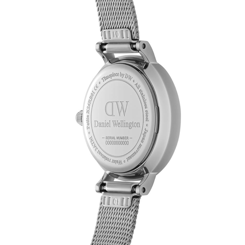 Daniel Wellington Classic Petite Sterling White Dial Silver Mesh Bracelet Watch for Women - DW00100442