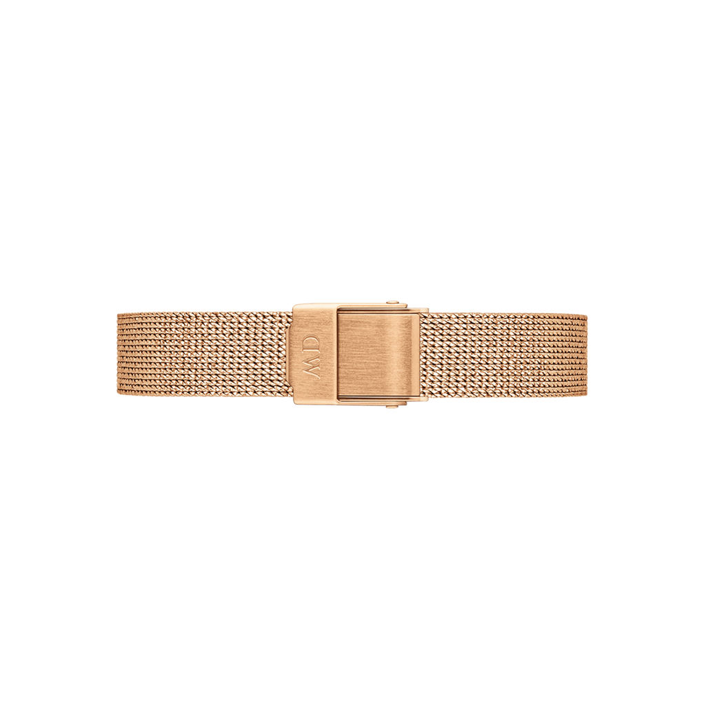 Daniel Wellington Quadro Pressed Melrose White Dial Rose Gold Mesh Strap Watch For Women - DW00100465