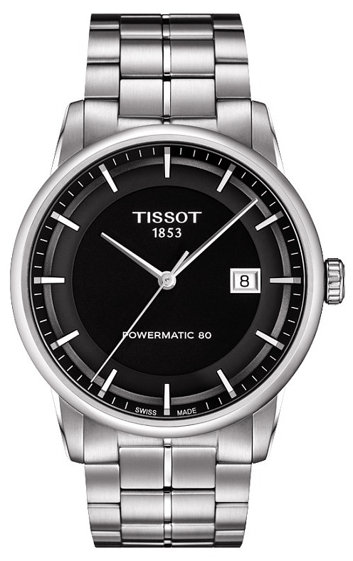 Tissot Luxury Powermatic 80 Black Dial Silver Steel Strap Watch For Men - T086.407.11.051.00