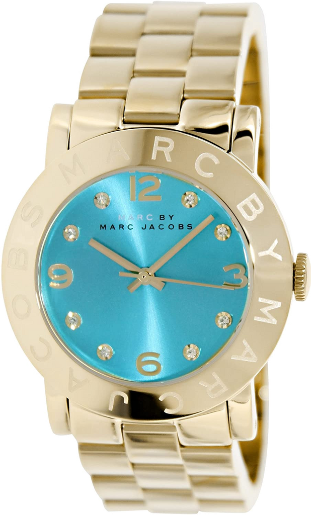 Marc Jacobs Amy Blue Dial Gold Steel Strap Watch for Women - MBM3220