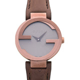 Gucci G Interlocking Brown Dial Brown Leather Strap Watch For Women - YA133504