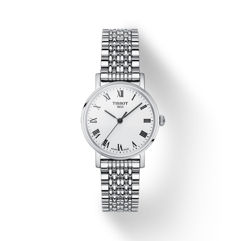 Tissot T Classic Everytime Small White Dial Silver Mesh Bracelet Watch For Women - T109.210.11.033.00