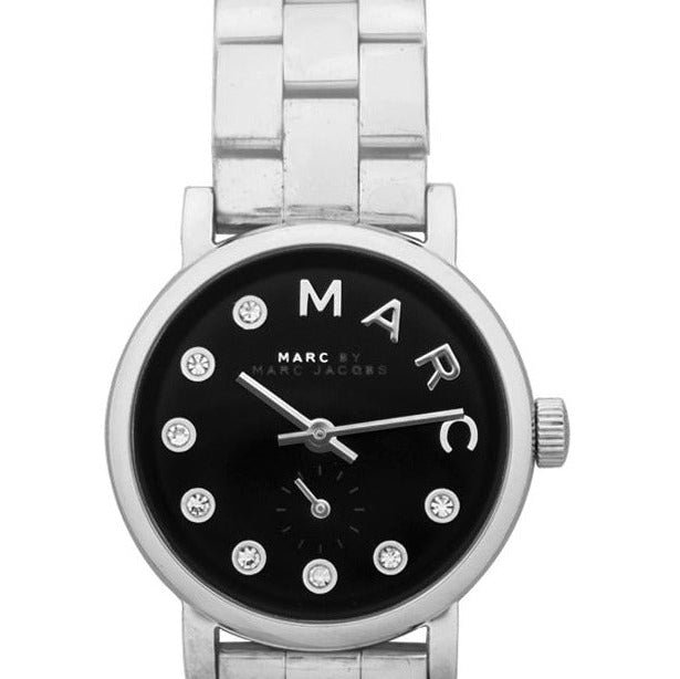 Marc Jacobs Blade Black Dial Silver Steel Strap Watch for Women - MBM8672