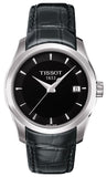 Tissot T Trend Couturier Black Dial Black Leather Strap Watch For Women - T035.210.16.051.00