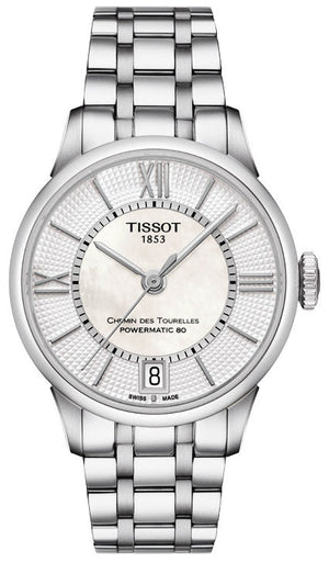 Tissot Chemin Des Tourelles Powermatic 80 Lady Silver Dial Silver Steel Strap Watch For Women - T099.207.11.118.00