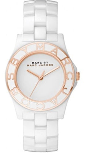 Marc Jacobs Blade White Dial White Ceramic Strap Watch for Women - MBM9502