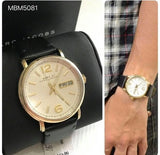 Marc Jacobs Fergus White Dial Black Leather Strap Watch for Men - MBM5081