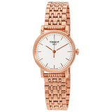 Tissot T Classic Everytime Small White Dial Rose Gold Mesh Bracelet Watch For Women - T109.210.33.031.00