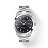 Tissot Gentleman Powermatic 80 Silicium Black Dial Silver Steel Strap Watch For Men - T127.407.11.051.00