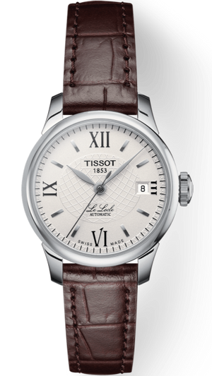 Tissot Le Locle Automatic Lady Silver Dial Brown Leather Strap Watch For Women - T41.1.113.77