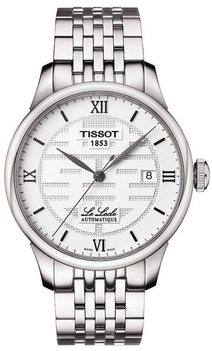 Tissot Le Locle Double Happiness Automatic Silver Dial Silver Steel Strap Watch For Men - T41.1.833.50