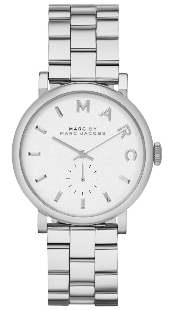 Marc Jacobs Baker White Dial Silver Steel Strap Watch for Women - MBM3242