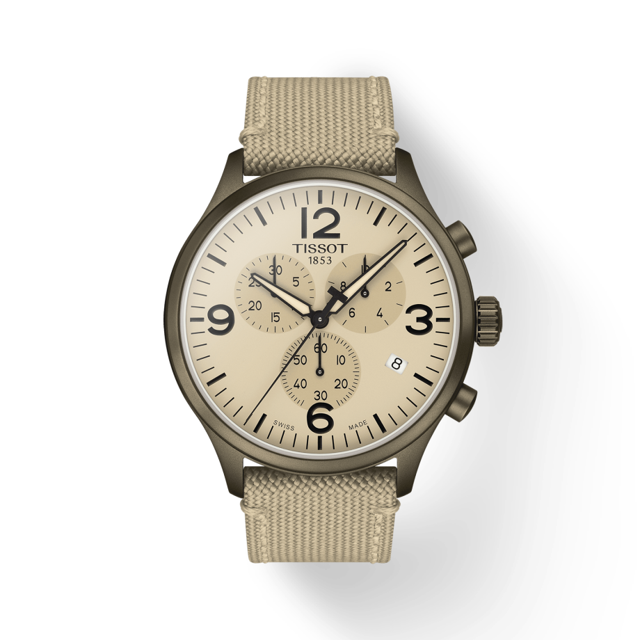 Tissot Chrono XL Beige Diag Beige NATO Strap Watch For Men - T116.617.37.267.01