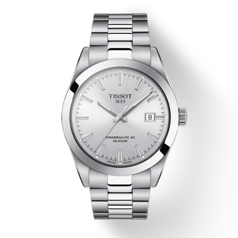 Tissot Gentleman Powermatic 80 Silicium Silver Dial Silver Steel Strap Watch For Men - T127.407.11.031.00