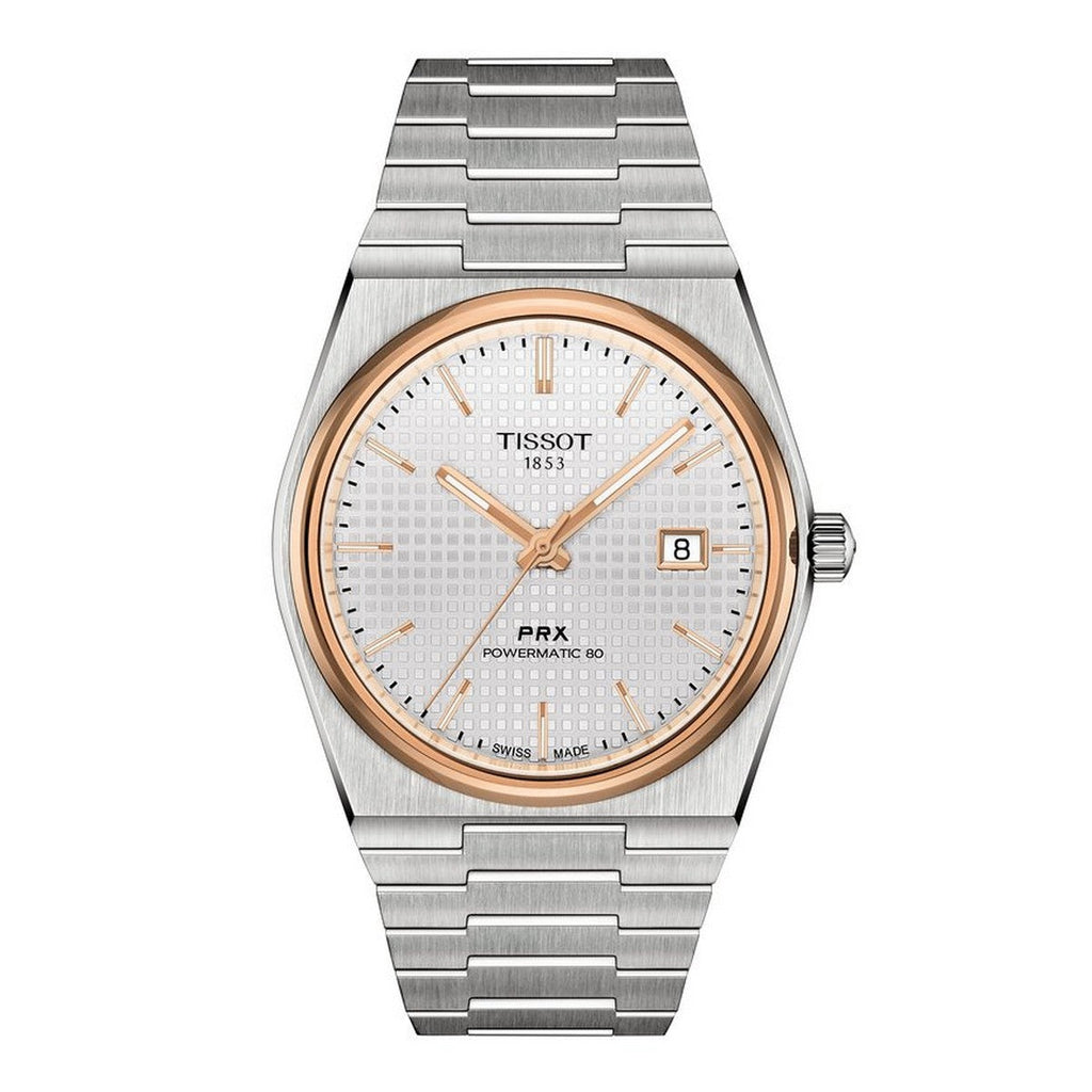 Tissot PRX Powermatic 80 Silver Dial Silver Steel Strap Watch For Men - T137.407.21.031.00