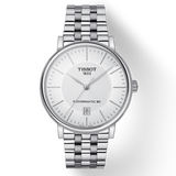Tissot T Classic Carson Premium Powermatic 80 White Dial Silver Steel Strap Watch For Men - T122.407.11.031.00