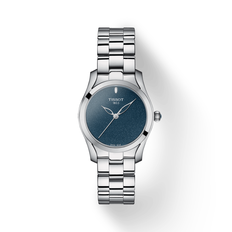 Tissot T Wave Donna Blue Dial Silver Steel Strap Watch For Women - T112.210.11.041.00