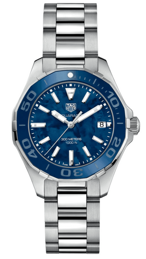 Tag Heuer Aquaracer Blue Dial Silver Steel Strap Watch for Women - WAY131S.BA0748