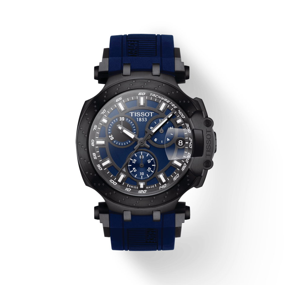 Tissot T Race Chronograph Blue Dial Blue Silicone Strap Watch For Men - T115.417.37.041.00