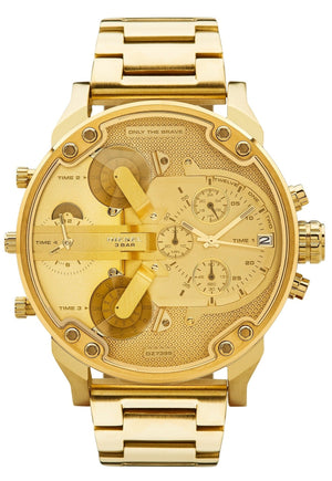 Diesel Mr Daddy 2.0 Chronograph Gold Dial Gold Steel Strap Watch For Men - DZ7399