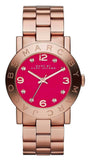 Marc Jacobs Amy Purple Dial Rose Gold Steel Strap Watch for Women - MBM8618